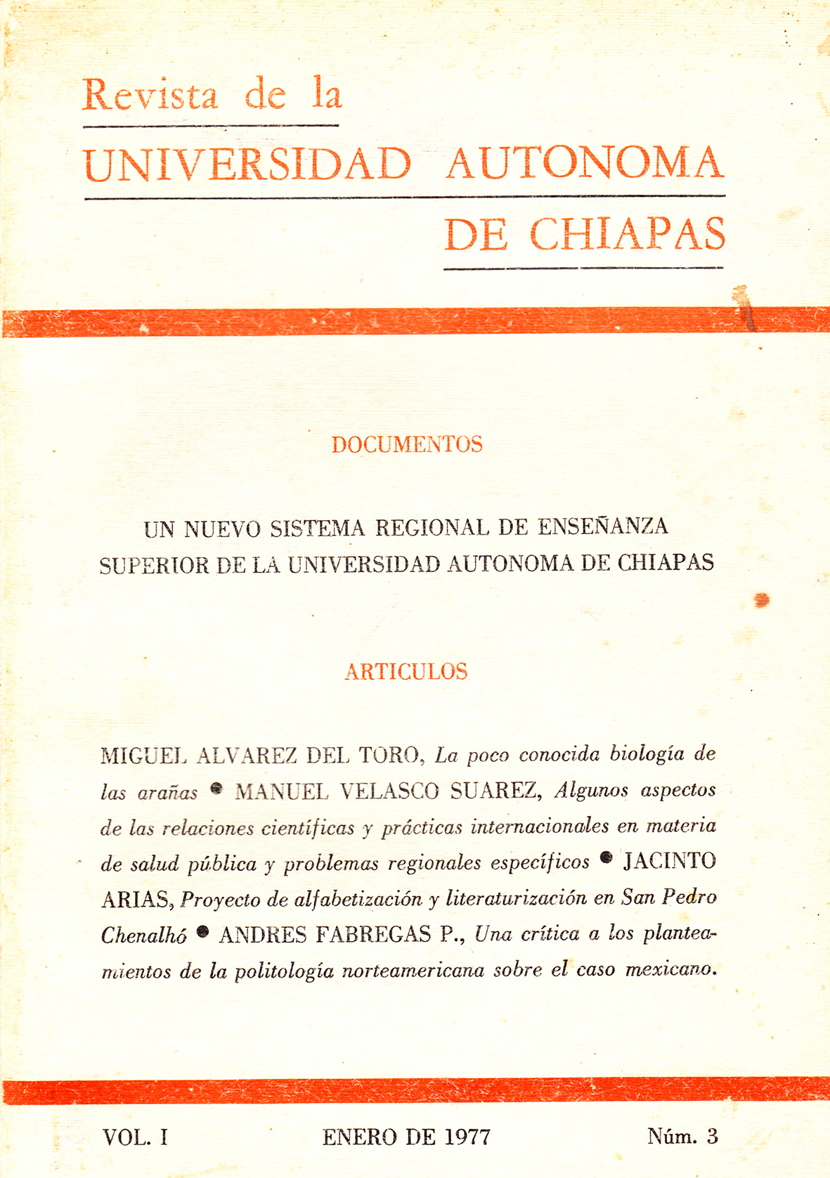  Primera Época. Revista No. 3 UNACH