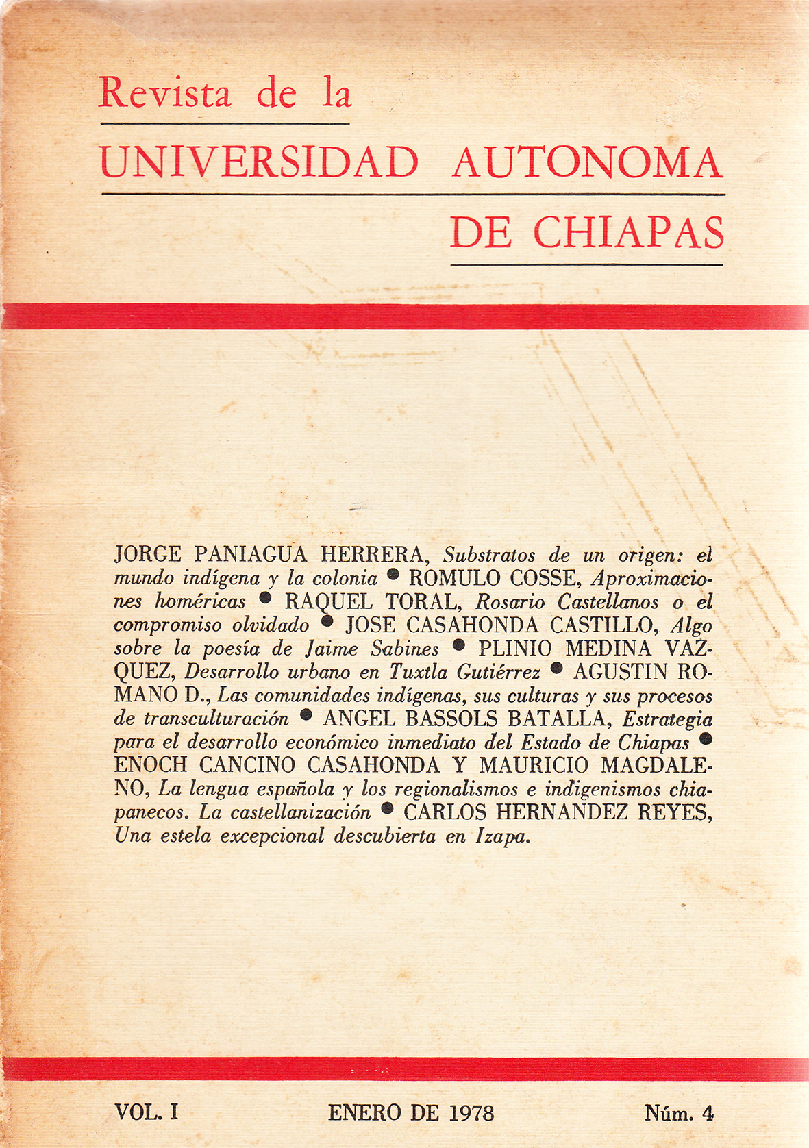  Primera Época. Revista No. 4 UNACH